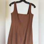 STAUD Chocolate Brown Midi Dress, high thigh slit size 6 Photo 4