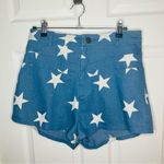 Modcloth  All Stars No Stripes HighRise Denim Shorts Blue Star Print Size 8 Photo 1