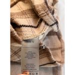 Maniere De Voir Jacket Womens 10 Brown Wool Plaid Zip Back Faux Leather Hooded Photo 8