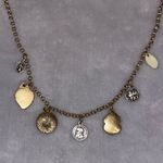 CAbi  Dolce Charm Matte Gold Tone Necklace 29" Heart Coin Flower #2055 Photo 7