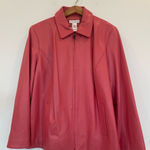 Elisabeth Genuine Pink Red Women's Leather Jacket Size 1X Photo 0