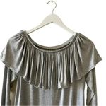 Chaser NWT  REVOLVE Heather Gray Knit Jersey Ruffle Off Shoulder Boho Dress SZ M Photo 3