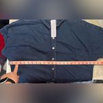Soft Surroundings  Je Veux Button Up Midi Shirt Dress Blue Size XL Petite New Photo 5