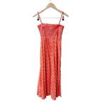 Solid & Striped  Willow Floral Midi Dress Smocked Candy Red Watermelon Large L Photo 6
