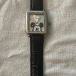 Disney Mickey Mouse MK 1007, Wristwatch Black Faux Leather Band Needs Battery Photo 0