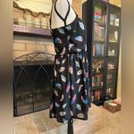 Xhilaration Black Feather Spaghetti Strap Corset Lacing Mini Sun Dress - Medium Photo 1