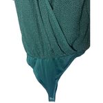 Abercrombie & Fitch Women's M Plunge Neck Wrap Bodysuit Emerald Green Polka Dot Photo 3