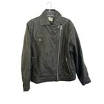 Universal Threads Universal Thread Women's Moto Jacket Faux Leather Faded Black Size X-Large Photo 3