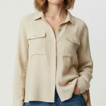 Johnny Was Calme by  Button Down Shirt Shacket Double Pocket Top Size Small NWOT Photo 0