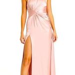 Mac Duggal 🆕 NWT Light Pink Open Back High Neck Side Ruched Gown sz6 Shell Pink Photo 0