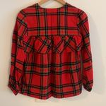 J.Crew NWT Tartan Flannel Ruffle Trim Long Sleeve Popover Top Size XXS Photo 2
