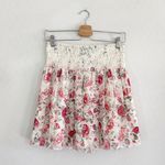 NEW Marchesa Rose Smocked Waist Floral Skirt Size Small Pink Photo 1