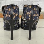 Carven Mesh and Lace open toe heels size 37/7 Blue Photo 5