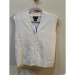 C by Bloomingdale's Cashmere Buttoned Vest Ivory Cardigan Size XS Photo 2