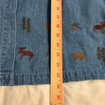 CJ Banks Denim Shirt with Embroidered Wildlife Blue Size XL Photo 4