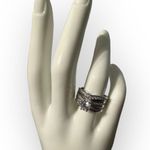 925 Cubic Zirconia Engagement Wedding Ring 2 Piece Set Size 9 NEW in Box Silver Photo 4