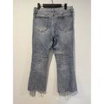 Wish List Jeans Women Medium Light Wash Distressed Raw Hem Denim Stretch Travel Blue Size 30 Photo 1