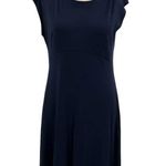 Eileen Fisher Viscose Jersey Knit Dress Navy Blue Cap Sleeve Size Small Photo 0