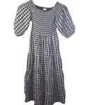 Little Lies Gingham Off the Shoulder Size Small Black White Tiered Midi Dress Black Photo 1