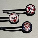 Handmade New 3 pc Skull Rose hair Clip hair pin  Photo 1