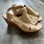 Anthropologie Barbara Barbieri Wedge Sandals Size 7.5 Italian Suede Taupe Shoes Brown Photo 2