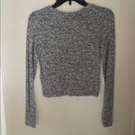 Hollister  Gray and White Fitted Crop Long Sleeve Tee Photo 3
