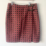BODEN British Tweed by Moon 100% Wool Polka Dot‎ Crossover Mini Skirt 8L Red Size 8 Photo 0