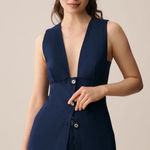 Maeve Anthropologie  Deep-V Button-Front Vest Photo 0