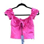 I am gia I.AM.GIA Naomi Crop Top Corset Style Neon Pink Tiger Mist NWT XS Photo 0