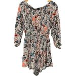Free People  Women’s Size M Gray Floral Pretty & Free Off The Shoulder Romper Photo 4