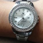 Dial Quartz Watch for Women Waterproof Silver Photo 2
