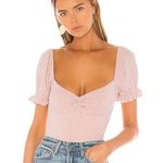 Lovers + Friends  Puff Sleeve Pink Bodysuit Photo 0