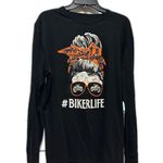 Biker Life Long Sleeve Tee Shirt Harley Davidson Like Motorcycle (241) Black Size L Photo 0