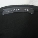 West Kei Black Tie Long-Sleeve Semi-Sheer V-Neck Flowy High-Low Blouse Small Photo 6