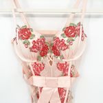 Victoria's Secret VS Womens Floral Embroidered Mesh Lace Corset Top Size 36B Pink Photo 1