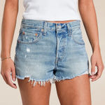 Levi's Levi’s Premium 501 Shorts Light Wash Cutoff Denim Size 30 Photo 0