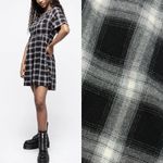 Disturbia Billie Check Mini Smock Dress Black Plaid Flannel Grunge Goth Punk Size 2 Photo 3