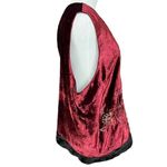 Vintage 90’s Y2K White Stag Maroon and Black Velvet Embroidered Vest 18/20 Red Photo 1