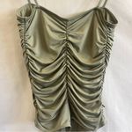 EXPRESS Body Contour Green Bodysuit Womens Size Small Ruching One Piece Feminine Photo 3