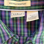 LL Bean Wrinkle Resistant Plaid Button Up Shirt Long Sleeve Cotton Women XS NWOT Green Photo 4
