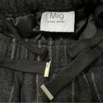 MIG Korea Design S Charcoal Gray Pinstripe Cotton Pull On Wide Leg Culotte Pants Photo 5