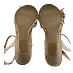 Betsey Johnson  Lizzie Colorful Rope Raffia Espadrille Wedge Sandal 6 New FLAW Photo 5
