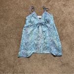 Vtg Gilligan O’Malley Cami Top Animal Snake Print Flutter Front Fairy Y2K Sz L Blue Size L Photo 1
