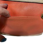 Anne Klein Satchel Bag Womens Coral Cream Quilted Chain Shoulder Purse Padlock Photo 4