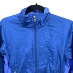 LL Bean Rain Jacket Women Small Blue Mock Neck Full Zip Fleece Lined Long Sleeve Photo 2