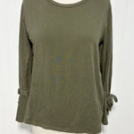 August Silk  Women's Crew Neck Tie Sleeve Pullover Top‎ Olive Green Size Large Photo 0