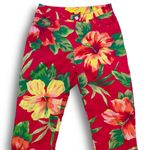 Ralph Lauren Vintage Ralph by Red Yellow Floral Hibiscus Cropped Capri Pants Photo 3