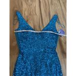 Morgan & Co New Chloé Sequined Gown Dress stretch Sz 5 fit sz Small Blue Photo 6