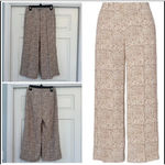 Banana Republic Women's Blake Wide Leg Crop Dress Pants Size 0 Brown White Photo 1