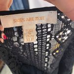 Skies Are Blue  Black Blouse XLP Lace Crochet Sleeve‎ Back Detail Classic Career Photo 1